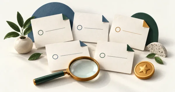 Checklist cards, a magnifying lens, and a reward token